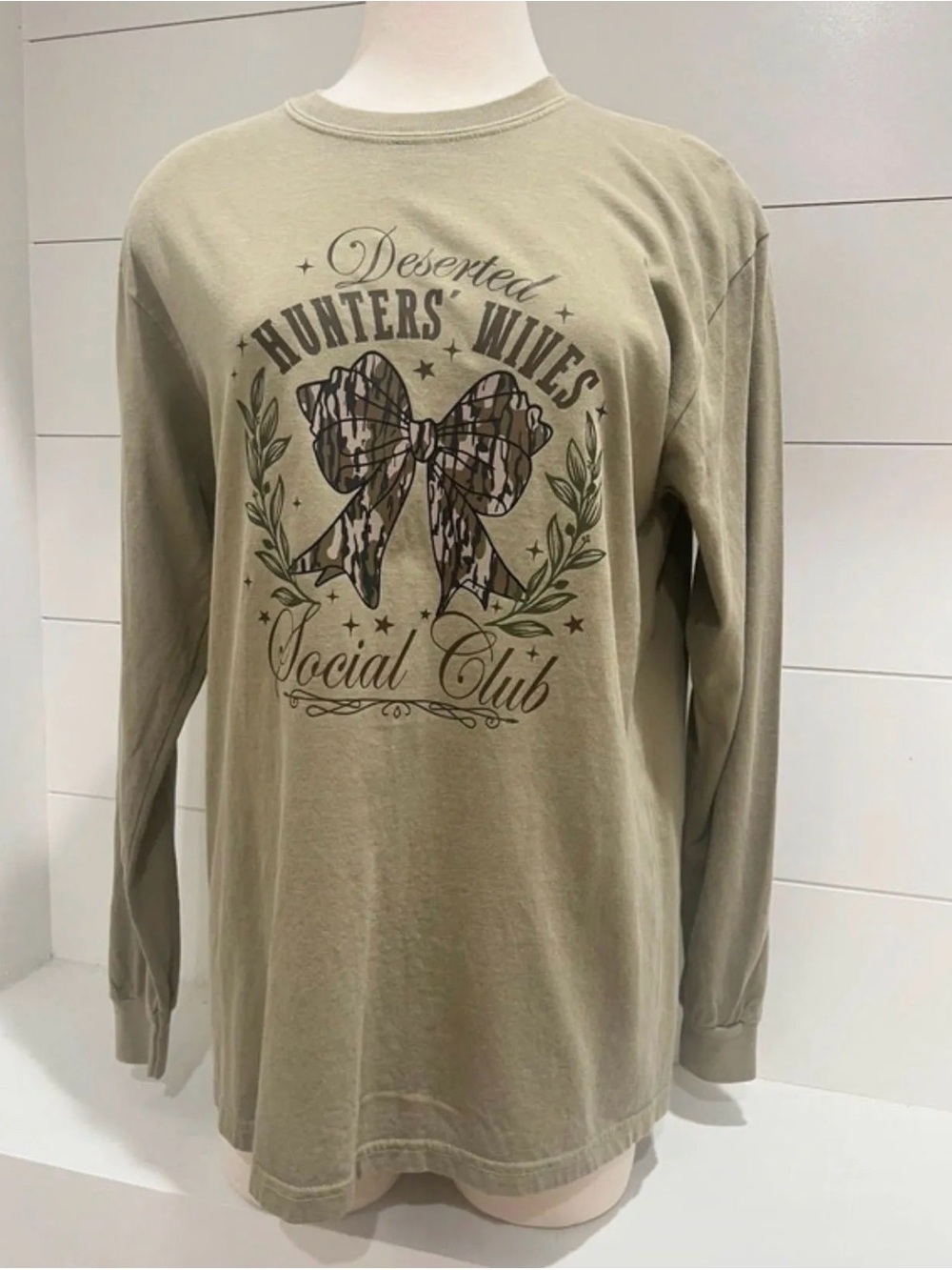 Comfort Colors Olive Green Hunters' Wives Social Club Long Sleeve Tee